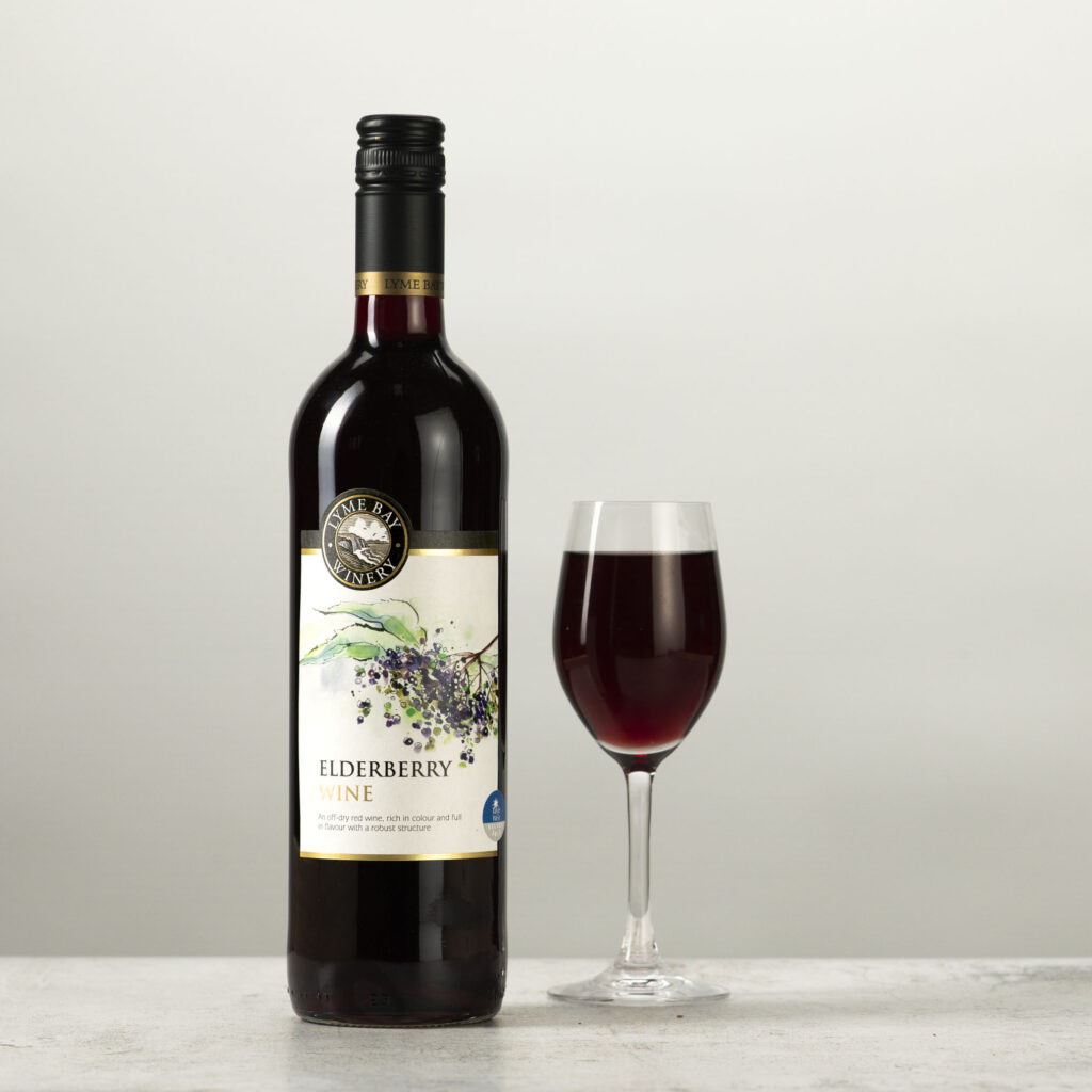 elderberry wine and glass