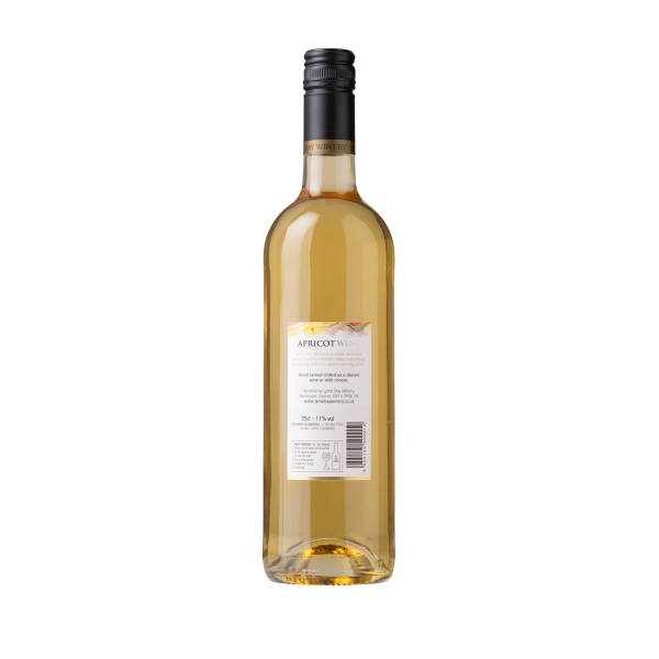 Back of a bottle of Apricot wine