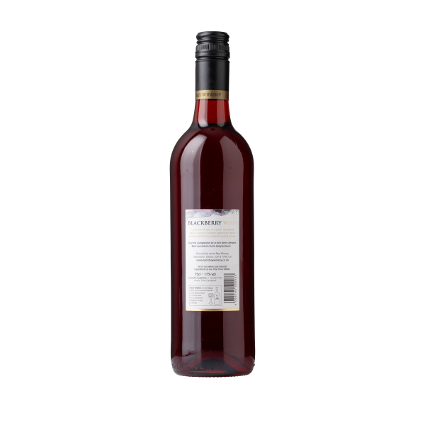 Back of a bottle of Blackberry Wine