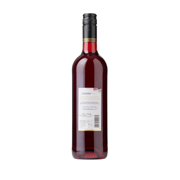 Back of a bottle of Cherry Wine