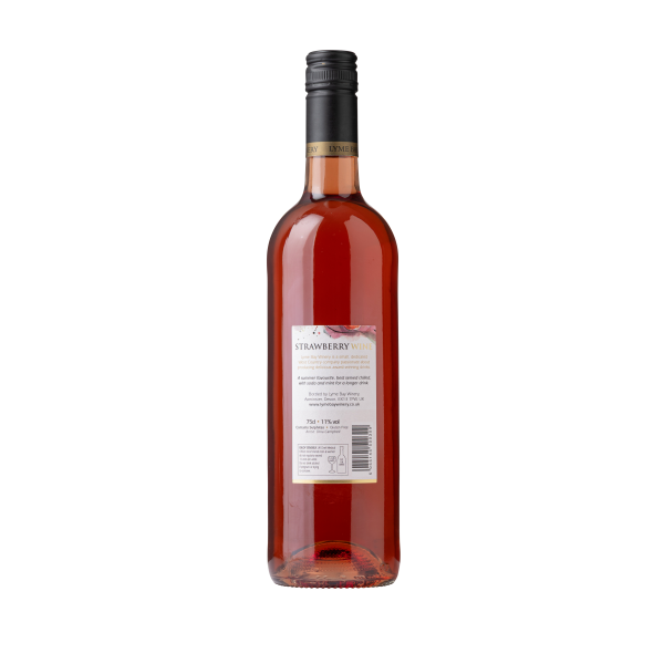 Back of a bottle of Strawberry wine