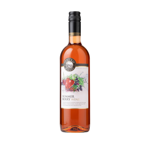 Front of a summer berry wine