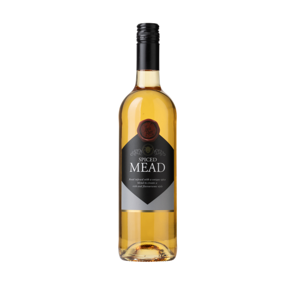 Front of a bottle of Spiced Mead
