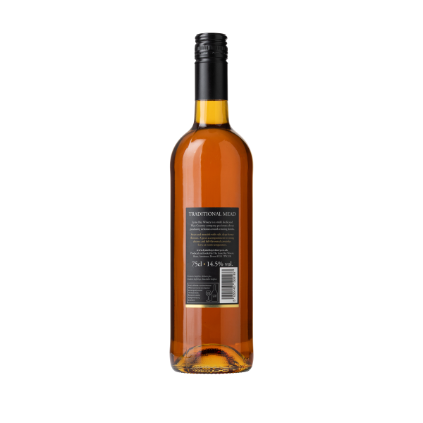 Backside of a bottle of traditional mead