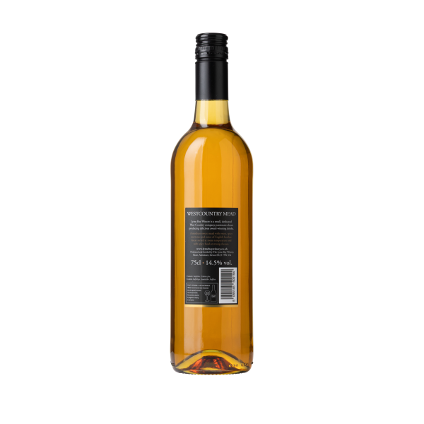 Back of a bottle of west country mead