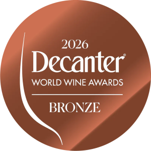 2026 Decanter World Wine Awards bronze medal badge in copper-brown with white text